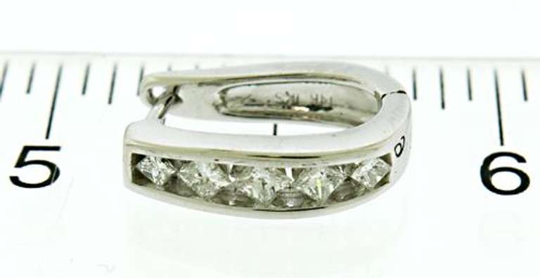 Stunning Princess Cut Channel Set Diamond Hoops