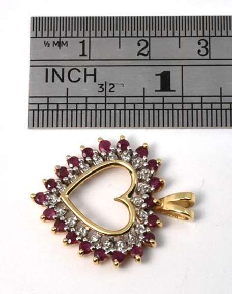 Classic 14k Ruby & Diamond Heart