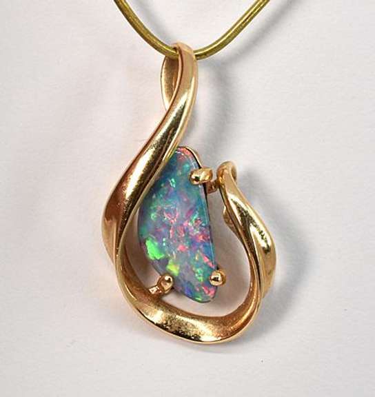 Stunning 14k Boulder Opal Pendant