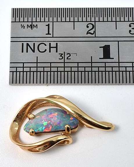 Stunning 14k Boulder Opal Pendant