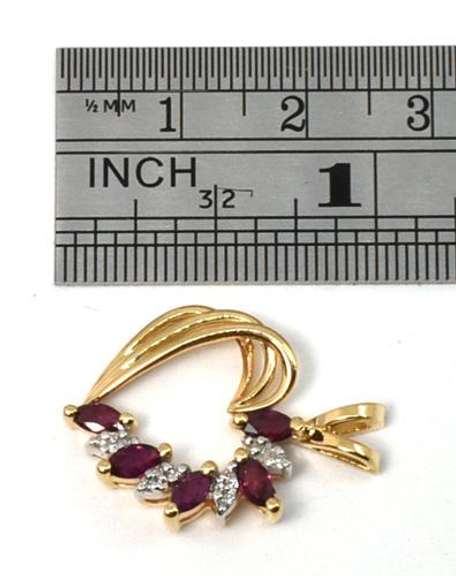 Sweet Ruby and Diamond Heart Pendant