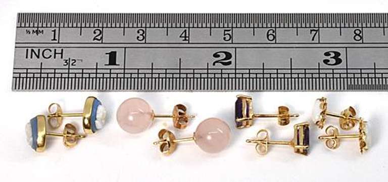 Useful Lot of 4 Pairs 14k Earrings