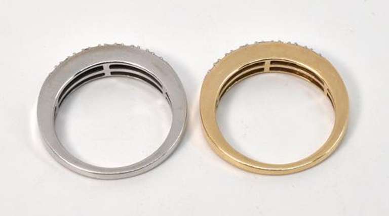 Matching White & Yellow Diamond Bands