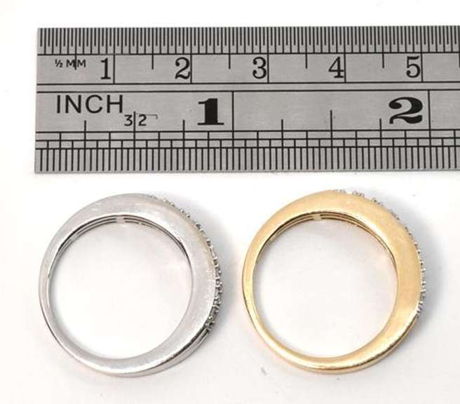 Matching White & Yellow Diamond Bands