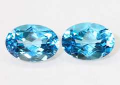 Intense Swiss BLue Topaz Pair - 16.10 cts.