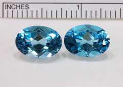 Intense Swiss BLue Topaz Pair - 16.10 cts.