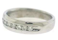 Gent's White Gold Channel Set Diamond Band Ring
