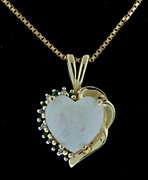 Charming Opal and Emerald Heart Pendant Necklace