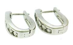 Stunning Princess Cut Channel Set Diamond Hoops