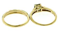 Vintage 18kt Old Euro Cut Bridal Set