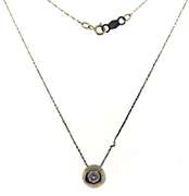 Brilliant Diamond Bezel White Gold Necklace
