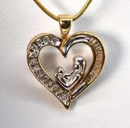 Mother and Child Diamond Heart