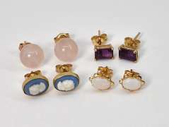Useful Lot of 4 Pairs 14k Earrings
