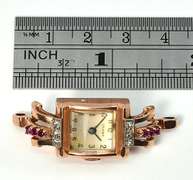 Art Deco Rose Gold & Ruby Watch