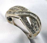 Interesting WG and Diamond Triple Band Ring