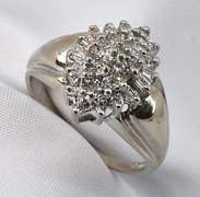 Glittery White Gold Diamond Cluster