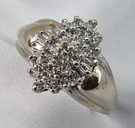 Glittery White Gold Diamond Cluster