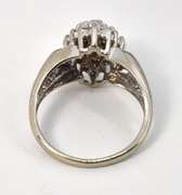 Glittery White Gold Diamond Cluster