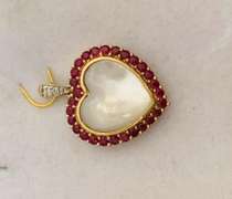 14kt Gold, Ruby, Diamond, & Mother of Pearl Pendant