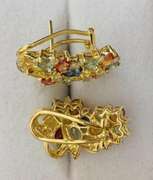 14kt Gold, Sapphire, & Diamond Earrings