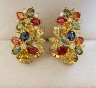 14kt Gold, Sapphire, & Diamond Earrings