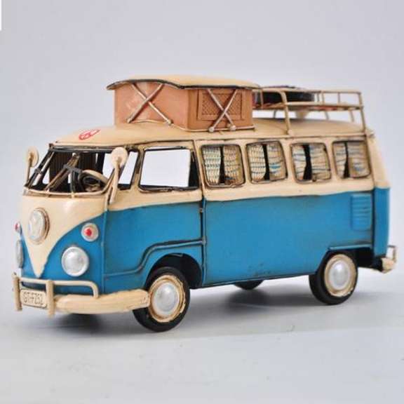 Blue and White Kombi with Roof Rack Volkswagen