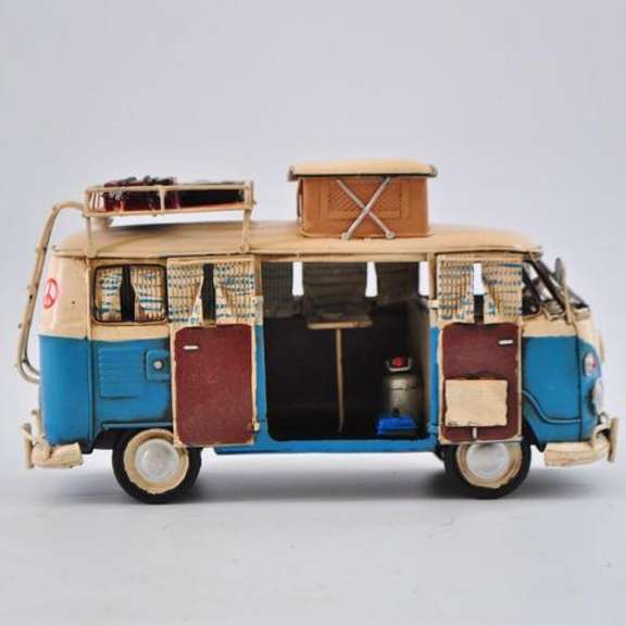 Blue and White Kombi with Roof Rack Volkswagen