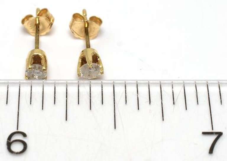 Diamond Stud Earrings in 14KT Yellow Gold