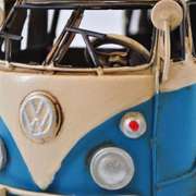 Blue and White Kombi with Roof Rack Volkswagen