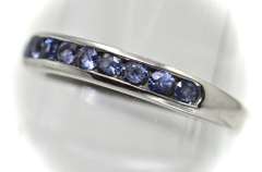Desirable 18K White Gold Channel Set Sapphire Band