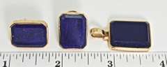 Gorgeous and Vibrant 18K Lapis Pendant and Earrings Set