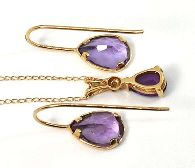 Amethyst Earring and Pendant Suite