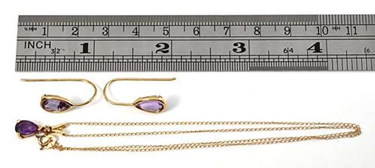 Amethyst Earring and Pendant Suite