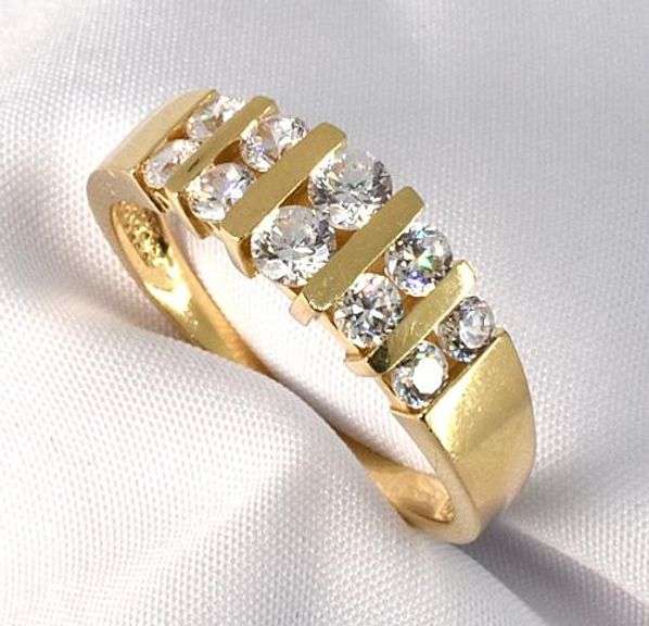 Ritzy Looking 14k CZ Channel Set Band