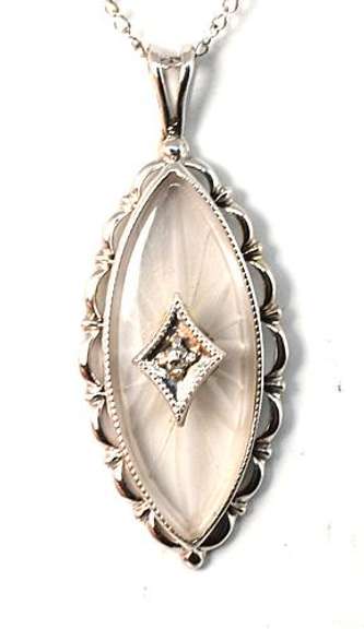 Vintage WG, Cramphor Glass Pendant