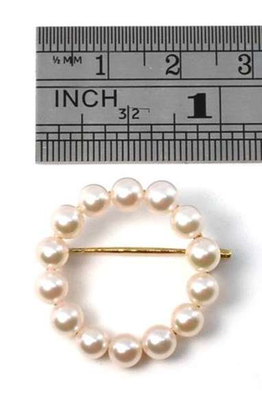 Lustrous Small Vintage Pearl Circle Brooch