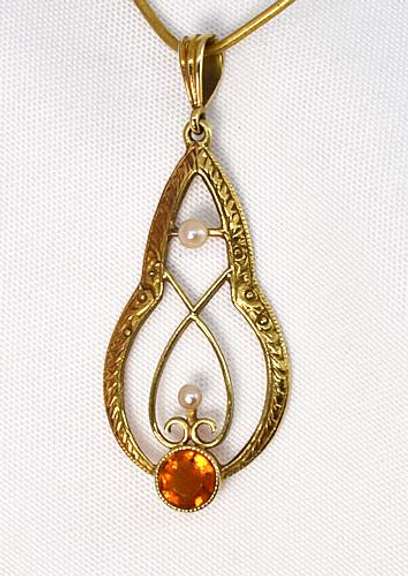 Sweet Antique Citrine Lavaliere