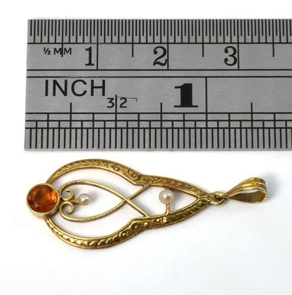 Sweet Antique Citrine Lavaliere