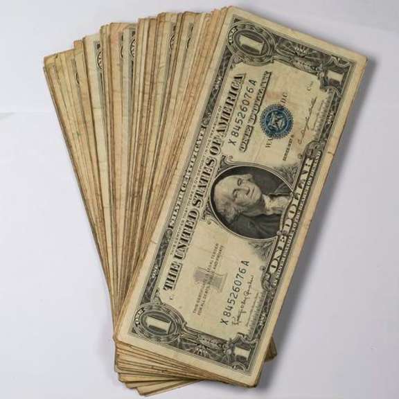 100 Assorted  $ 1 Silver Certificates  1957 Series