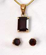 Garnet Pendant & Earring Suite