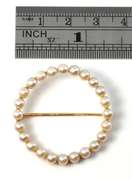 Classic 14k Pearl Circle Brooch