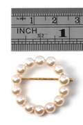 Lustrous Small Vintage Pearl Circle Brooch