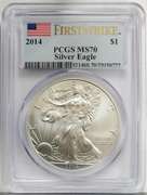 2014 Certified Silver Eagle MS70 PCGS 1st Strike