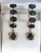 Gorgeous 14kt Gold, Blue Sapphire, & Diamond Earrings
