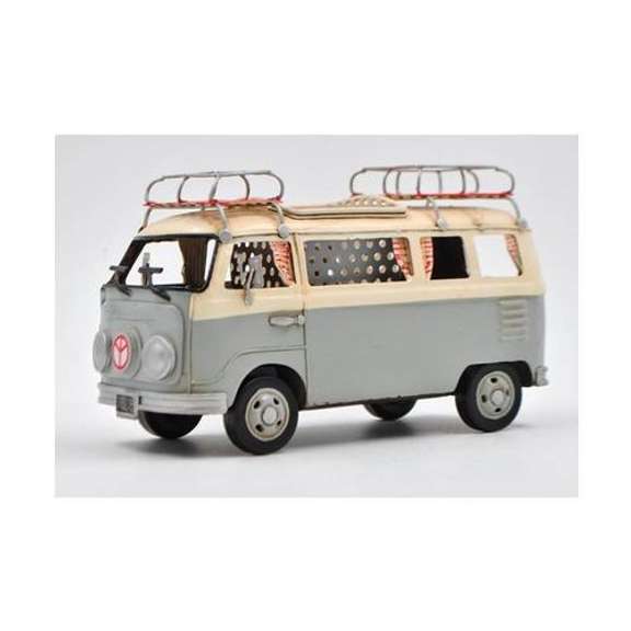 1966 Tin Model VW Camper Van with Pen Holder Surf Board Figurine