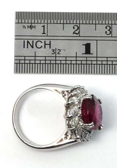 Stunning Rubellite & Diamond Ring in Platinum