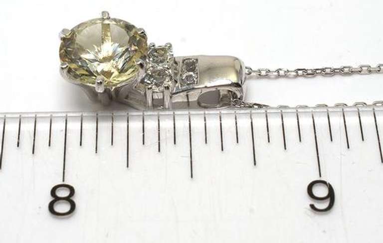 Large CZ Sterling Silver Pendant & Chain