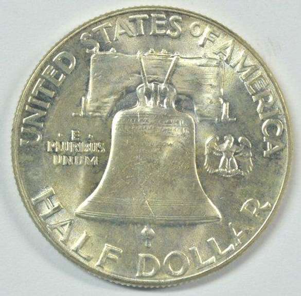 Near Gem BU 1949-P Franklin Half Dollar Full Bell Lines