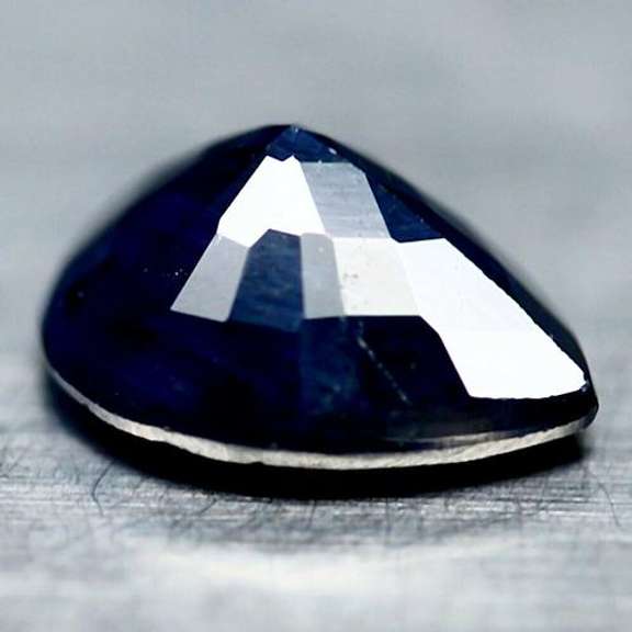 Bold 4.09ct blue black pear cut Sapphire