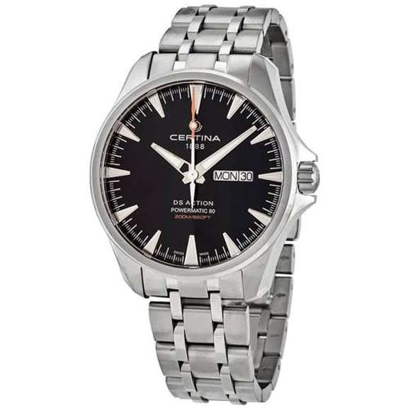 New Mens Certina Swiss Automatic w Black Dial